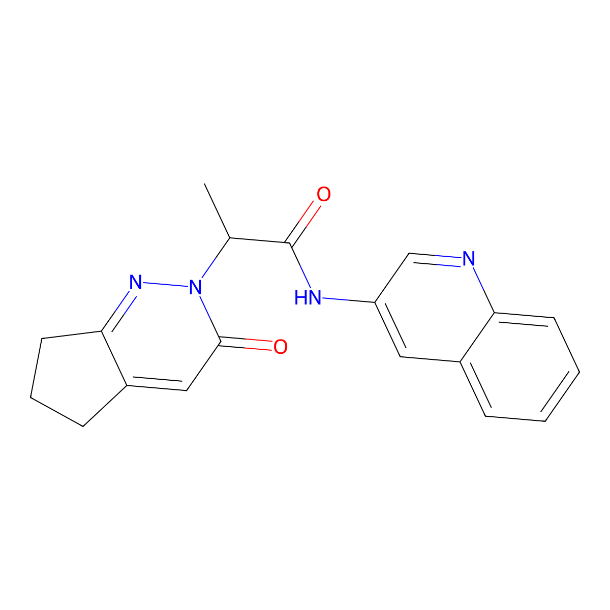 2-(3-oxo-3,5,6,7-tetrahydro-2H-cyclopenta[c]pyridazin-2-yl)-N-(quinolin-3-yl)propanamide molecular structure, CAS 2034470-13-6