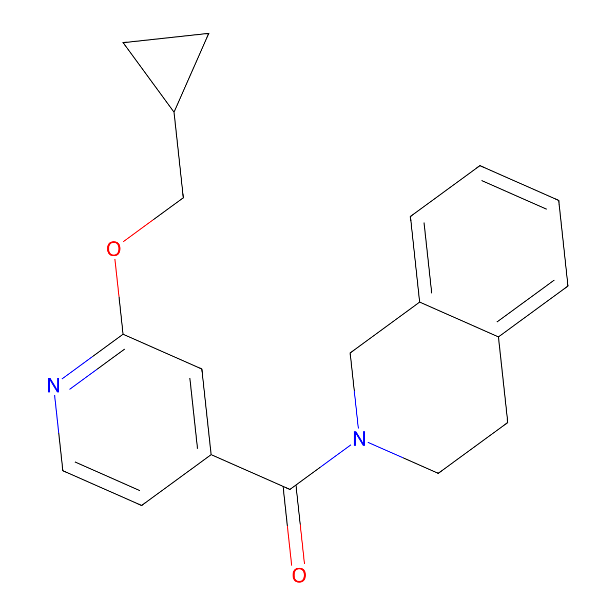 (2-(cyclopropylmethoxy)pyridin-4-yl)(3,4-dihydroisoquinolin-2(1H)-yl)methanone molecular structure, CAS 2034470-14-7