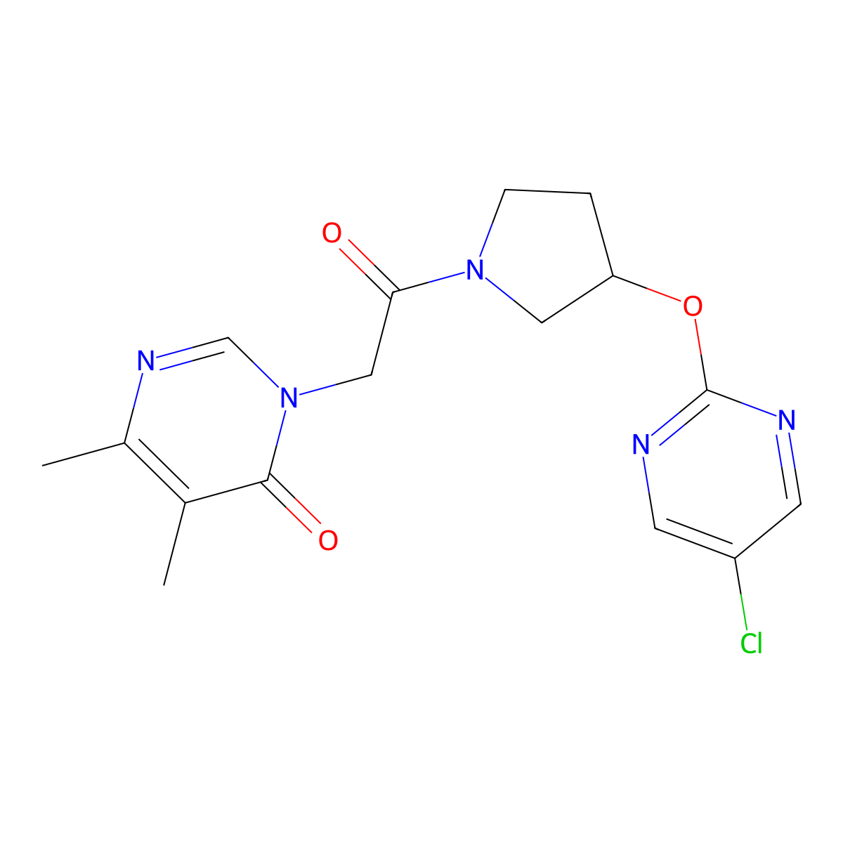3-(2-(3-((5-chloropyrimidin-2-yl)oxy)pyrrolidin-1-yl)-2-oxoethyl)-5,6-dimethylpyrimidin-4(3H)-one molecular structure, CAS 2034470-15-8