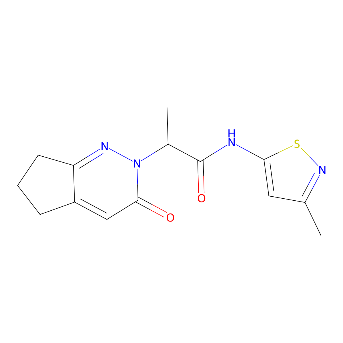 N-(3-methylisothiazol-5-yl)-2-(3-oxo-3,5,6,7-tetrahydro-2H-cyclopenta[c]pyridazin-2-yl)propanamide molecular structure, CAS 2034470-18-1