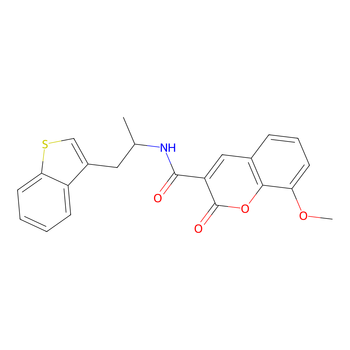 N-(1-(benzo[b]thiophen-3-yl)propan-2-yl)-8-methoxy-2-oxo-2H-chromene-3-carboxamide molecular structure, CAS 2034470-22-7