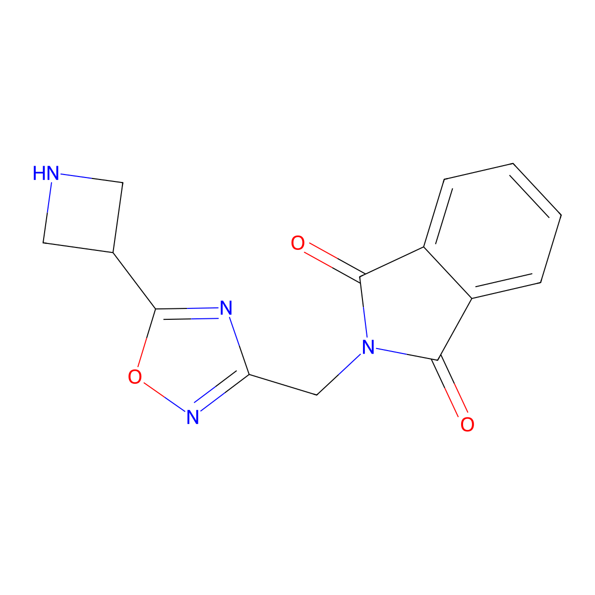 2-{[5-(azetidin-3-yl)-1,2,4-oxadiazol-3-yl]methyl}-1H-isoindole-1,3(2H)-dione molecular structure, CAS 2034470-26-1