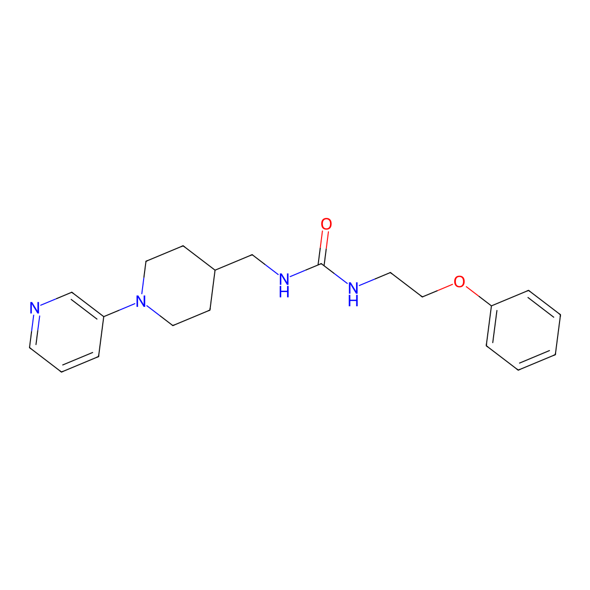 1-(2-Phenoxyethyl)-3-((1-(pyridin-3-yl)piperidin-4-yl)methyl)urea molecular structure, CAS 2034470-29-4