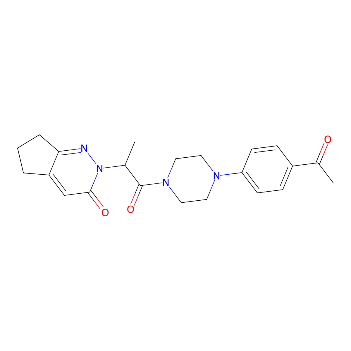 2-(1-(4-(4-acetylphenyl)piperazin-1-yl)-1-oxopropan-2-yl)-6,7-dihydro-2H-cyclopenta[c]pyridazin-3(5H)-one molecular structure, CAS 2034470-30-7