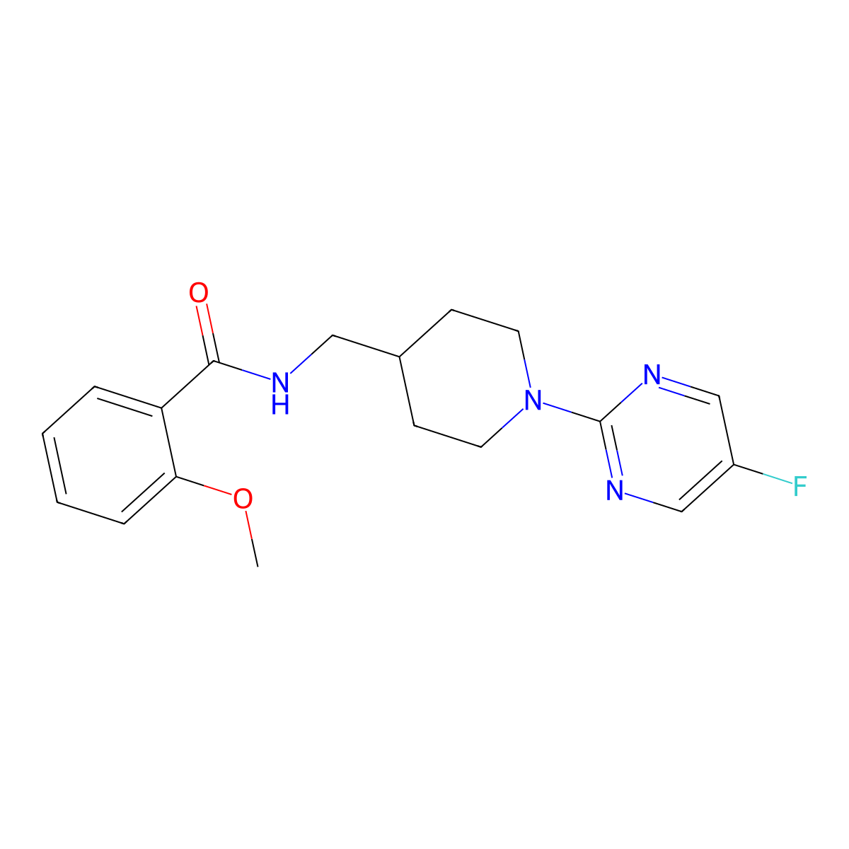 N-((1-(5-fluoropyrimidin-2-yl)piperidin-4-yl)methyl)-2-methoxybenzamide molecular structure, CAS 2034470-45-4