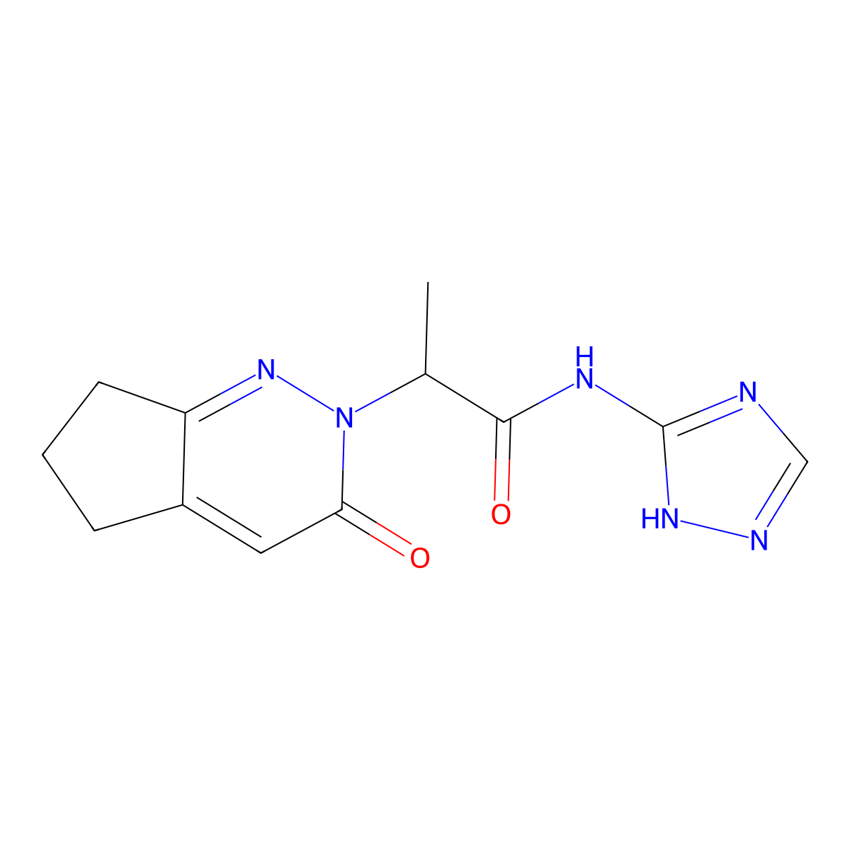 2-(3-oxo-3,5,6,7-tetrahydro-2H-cyclopenta[c]pyridazin-2-yl)-N-(1H-1,2,4-triazol-5-yl)propanamide molecular structure, CAS 2034470-51-2