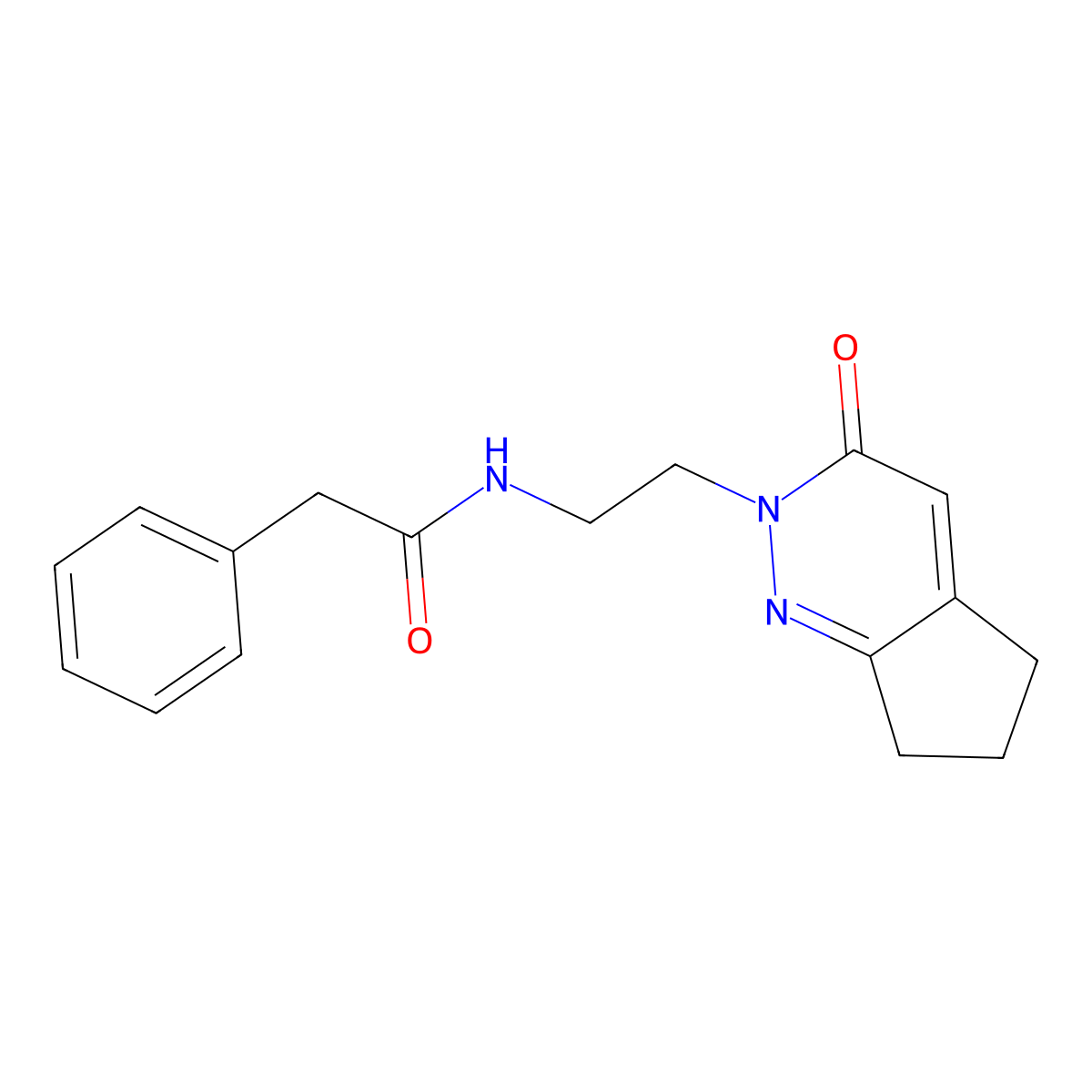 N-(2-(3-oxo-3,5,6,7-tetrahydro-2H-cyclopenta[c]pyridazin-2-yl)ethyl)-2-phenylacetamide molecular structure, CAS 2034470-58-9