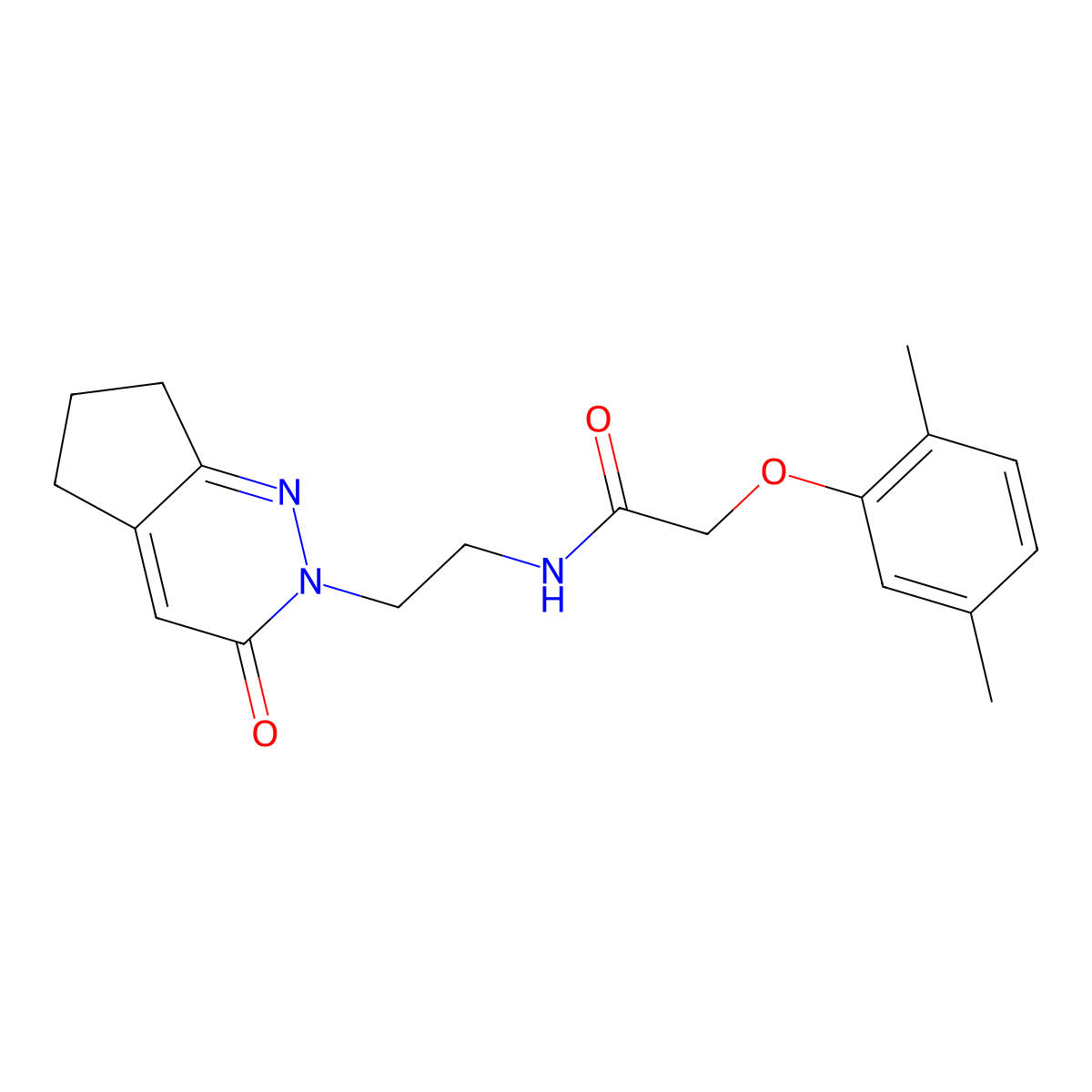 2-(2,5-dimethylphenoxy)-N-(2-(3-oxo-3,5,6,7-tetrahydro-2H-cyclopenta[c]pyridazin-2-yl)ethyl)acetamide molecular structure, CAS 2034470-66-9