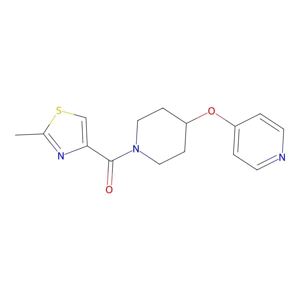 (2-Methylthiazol-4-yl)(4-(pyridin-4-yloxy)piperidin-1-yl)methanone molecular structure, CAS 2034470-77-2