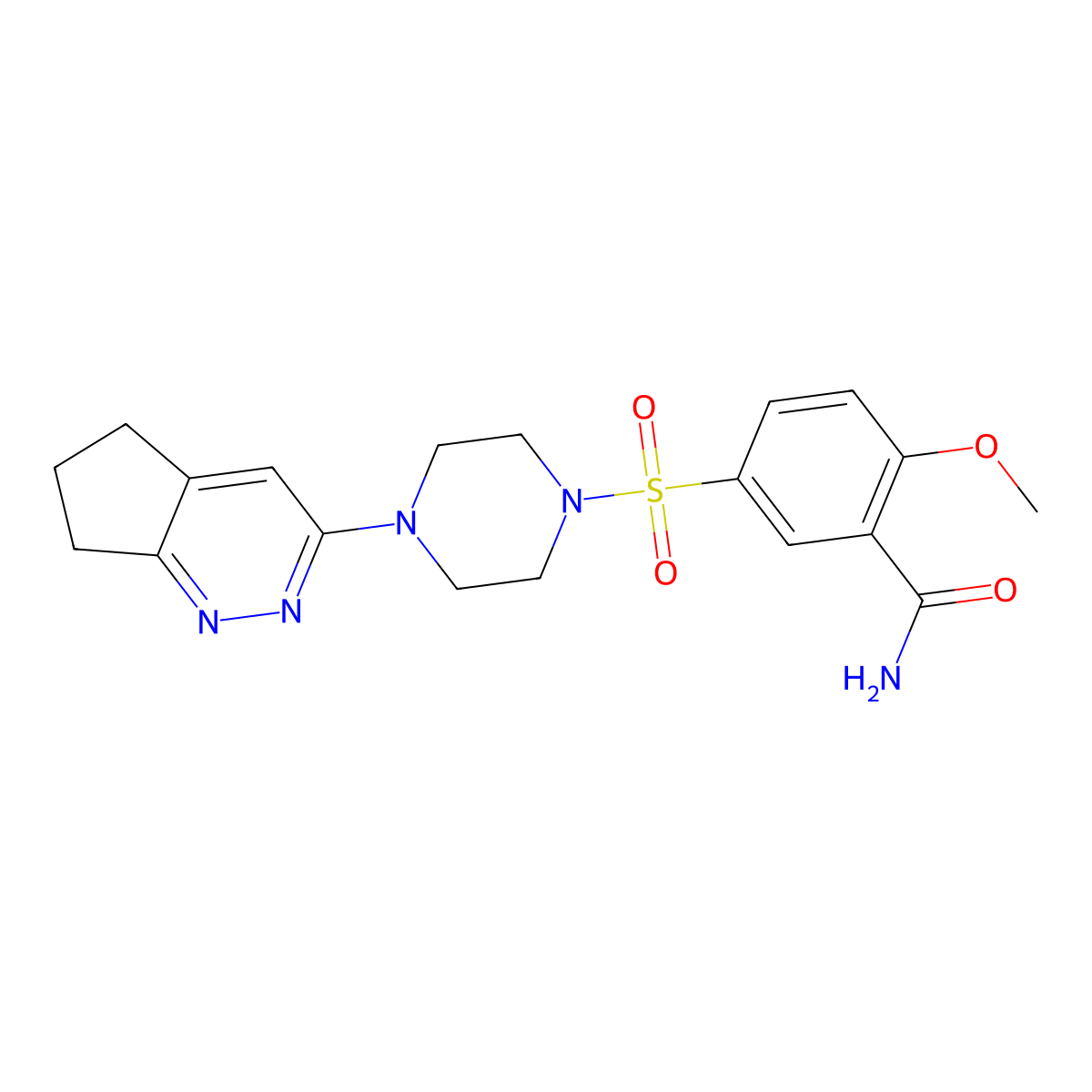 5-((4-(6,7-dihydro-5H-cyclopenta[c]pyridazin-3-yl)piperazin-1-yl)sulfonyl)-2-methoxybenzamide molecular structure, CAS 2034470-80-7