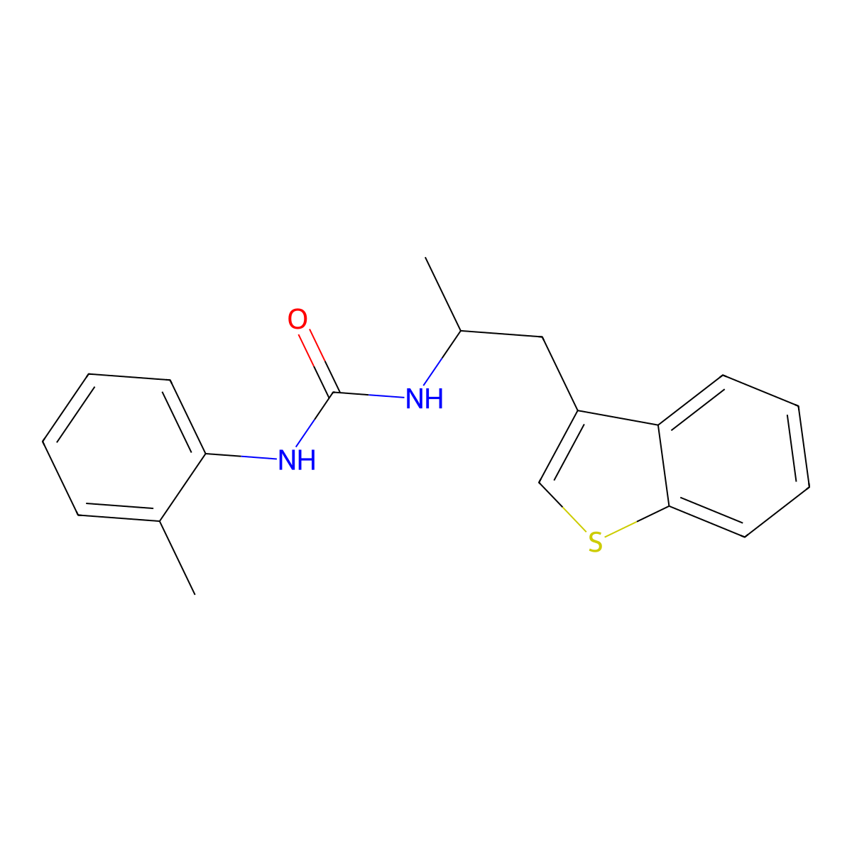 1-(1-(Benzo[b]thiophen-3-yl)propan-2-yl)-3-(o-tolyl)urea molecular structure, CAS 2034470-94-3