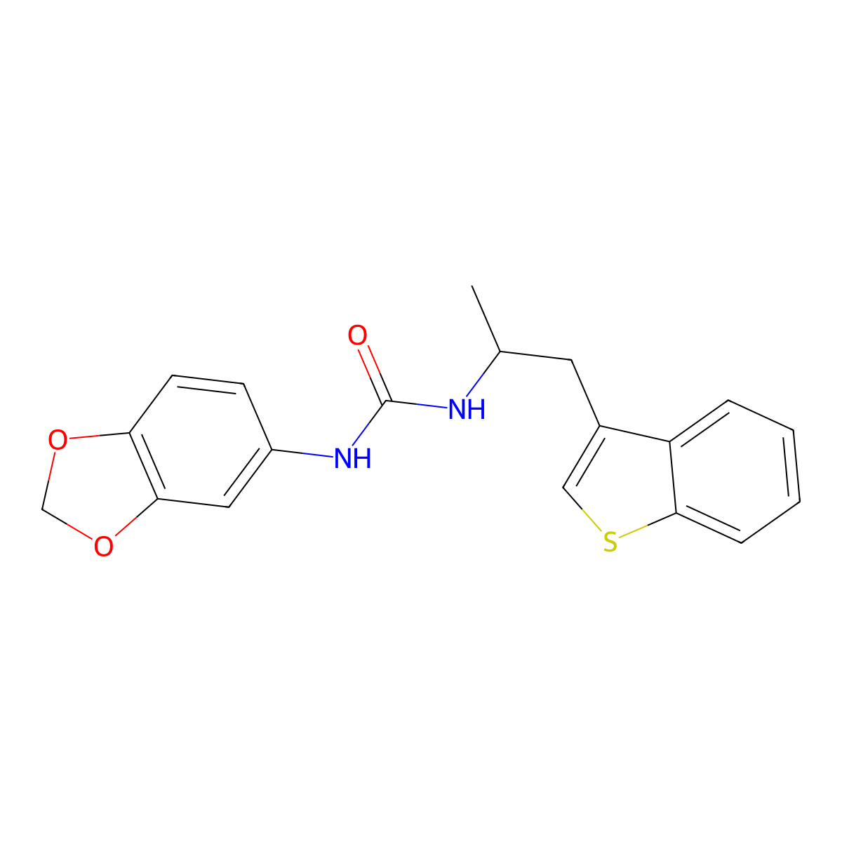 1-(1-(Benzo[b]thiophen-3-yl)propan-2-yl)-3-(benzo[d][1,3]dioxol-5-yl)urea molecular structure, CAS 2034470-98-7