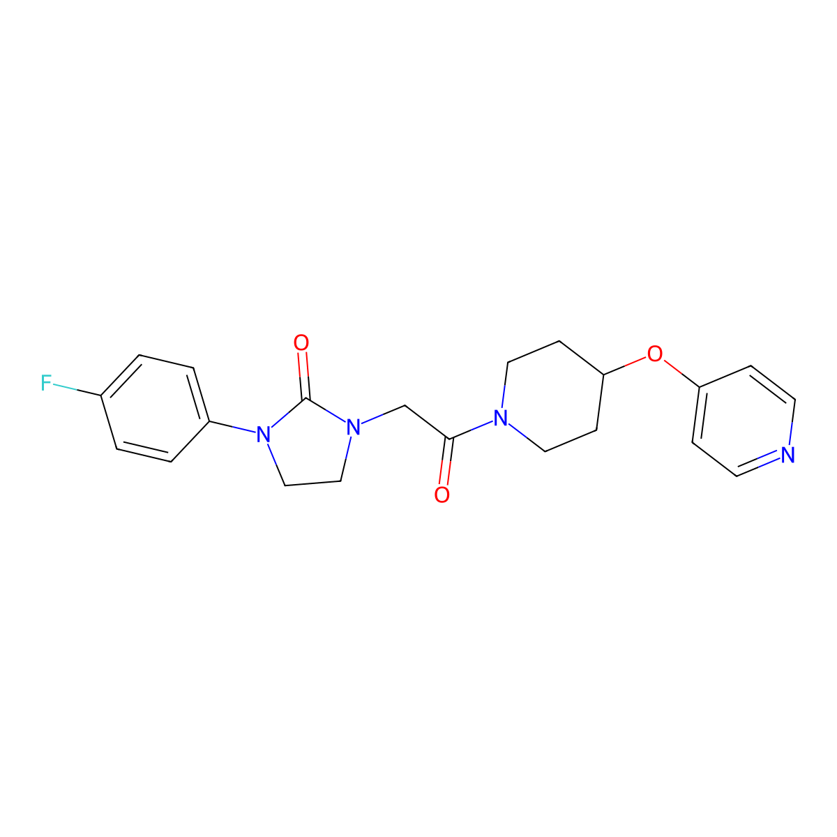 1-(4-Fluorophenyl)-3-(2-oxo-2-(4-(pyridin-4-yloxy)piperidin-1-yl)ethyl)imidazolidin-2-one molecular structure, CAS 2034471-04-8