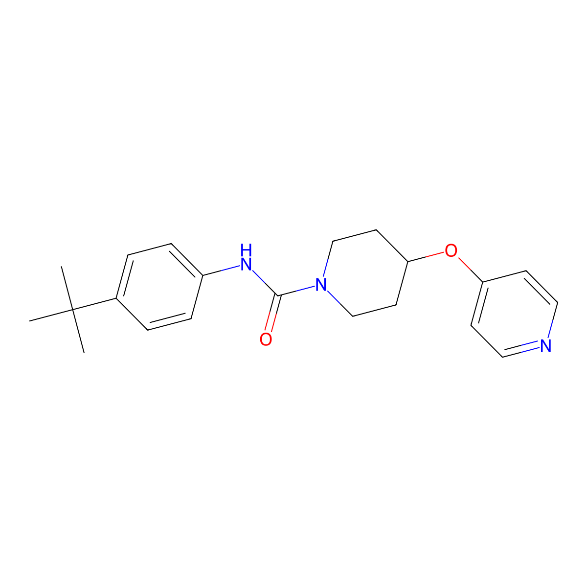 N-(4-(tert-butyl)phenyl)-4-(pyridin-4-yloxy)piperidine-1-carboxamide molecular structure, CAS 2034471-07-1