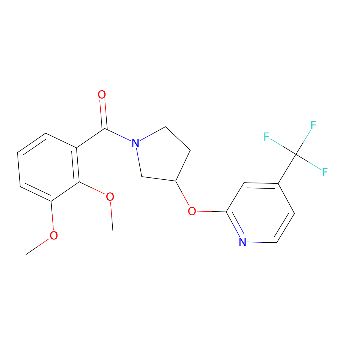 (2,3-Dimethoxyphenyl)(3-((4-(trifluoromethyl)pyridin-2-yl)oxy)pyrrolidin-1-yl)methanone molecular structure, CAS 2034471-08-2