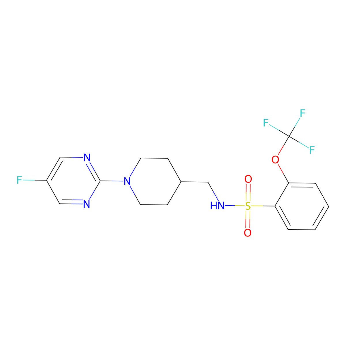 N-((1-(5-fluoropyrimidin-2-yl)piperidin-4-yl)methyl)-2-(trifluoromethoxy)benzenesulfonamide molecular structure, CAS 2034471-15-1
