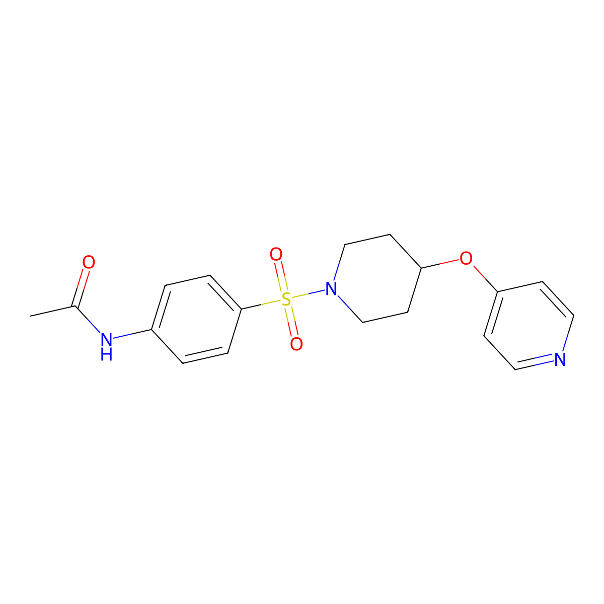 N-(4-((4-(pyridin-4-yloxy)piperidin-1-yl)sulfonyl)phenyl)acetamide molecular structure, CAS 2034471-19-5