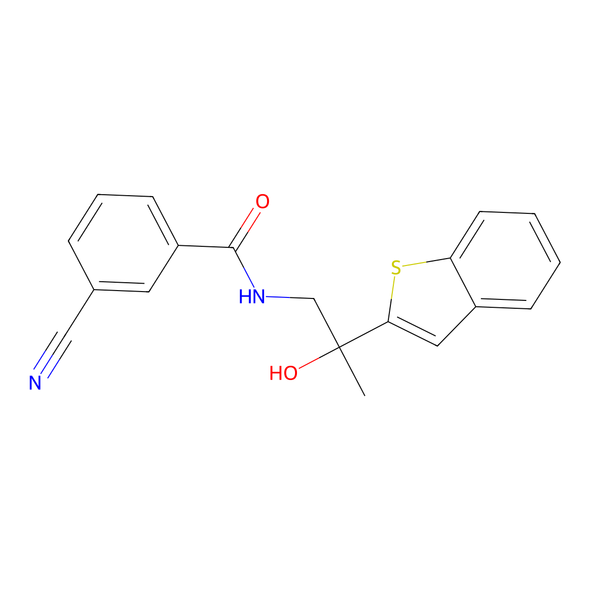 N-(2-(benzo[b]thiophen-2-yl)-2-hydroxypropyl)-3-cyanobenzamide molecular structure, CAS 2034471-24-2