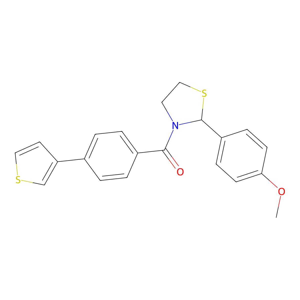 (2-(4-Methoxyphenyl)thiazolidin-3-yl)(4-(thiophen-3-yl)phenyl)methanone molecular structure, CAS 2034471-35-5