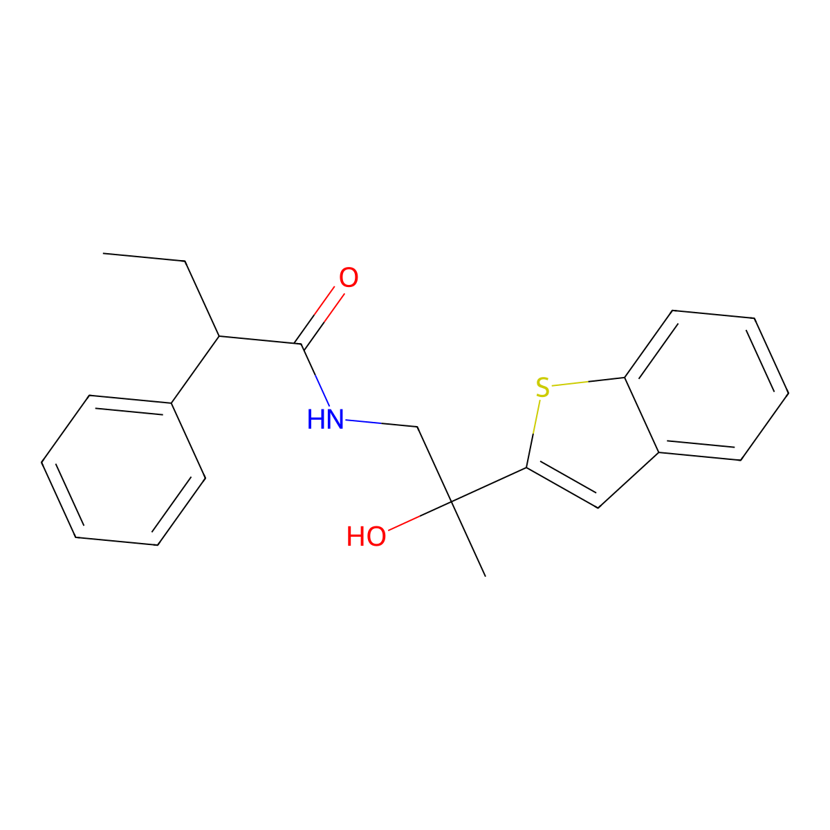 N-(2-(benzo[b]thiophen-2-yl)-2-hydroxypropyl)-2-phenylbutanamide molecular structure, CAS 2034471-37-7