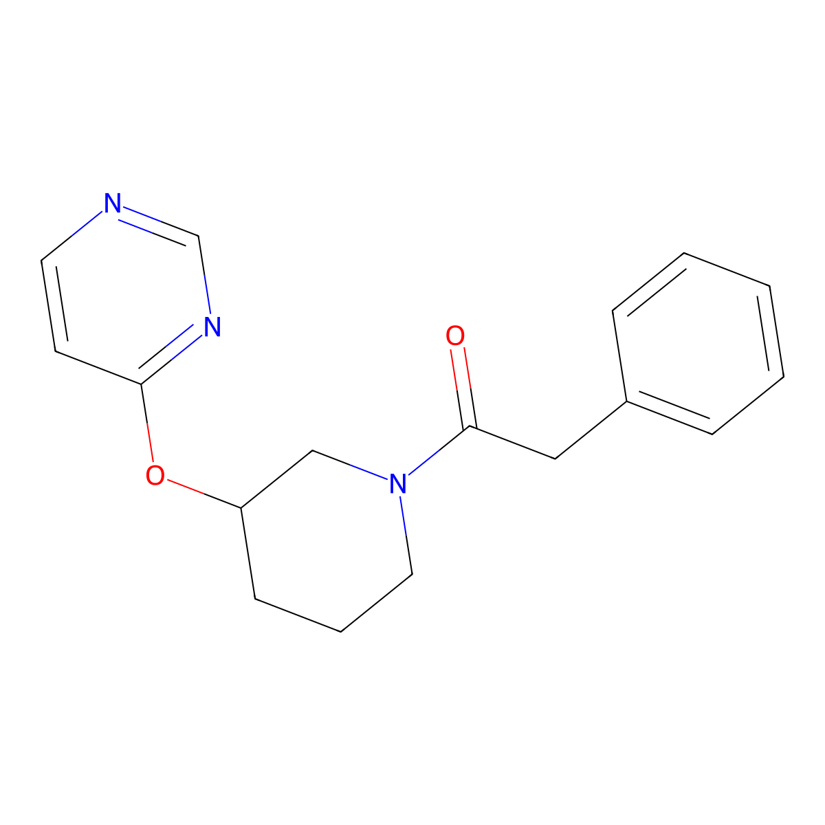 2-Phenyl-1-(3-(pyrimidin-4-yloxy)piperidin-1-yl)ethanone molecular structure, CAS 2034471-41-3