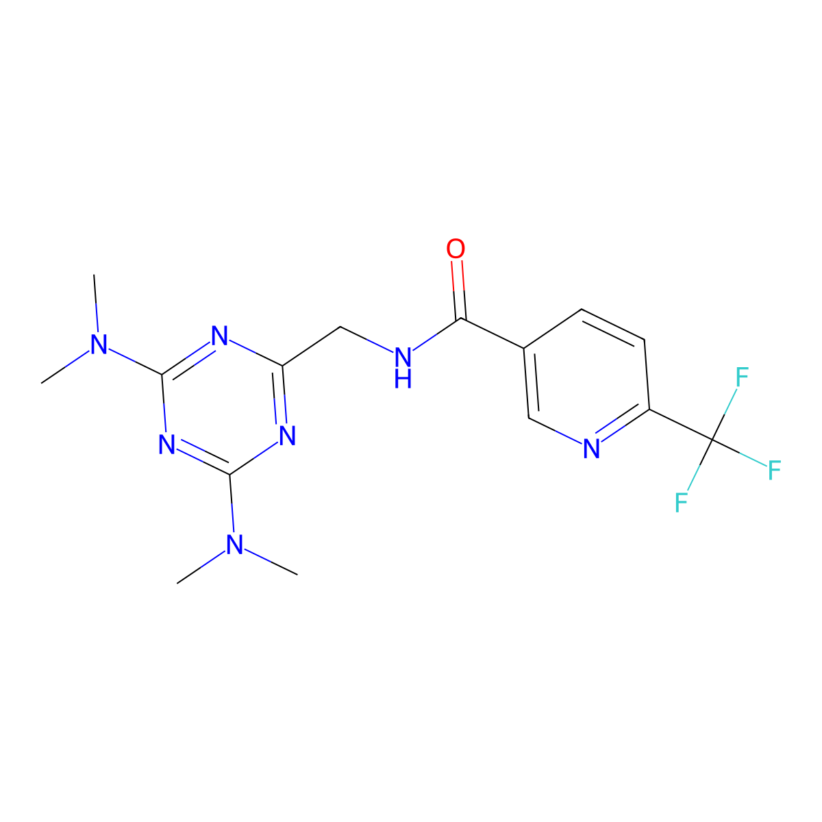 N-((4,6-bis(dimethylamino)-1,3,5-triazin-2-yl)methyl)-6-(trifluoromethyl)nicotinamide molecular structure, CAS 2034471-43-5