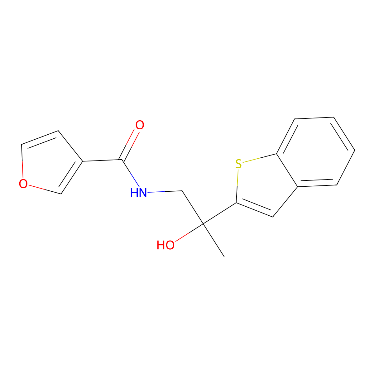 N-(2-(benzo[b]thiophen-2-yl)-2-hydroxypropyl)furan-3-carboxamide molecular structure, CAS 2034471-54-8