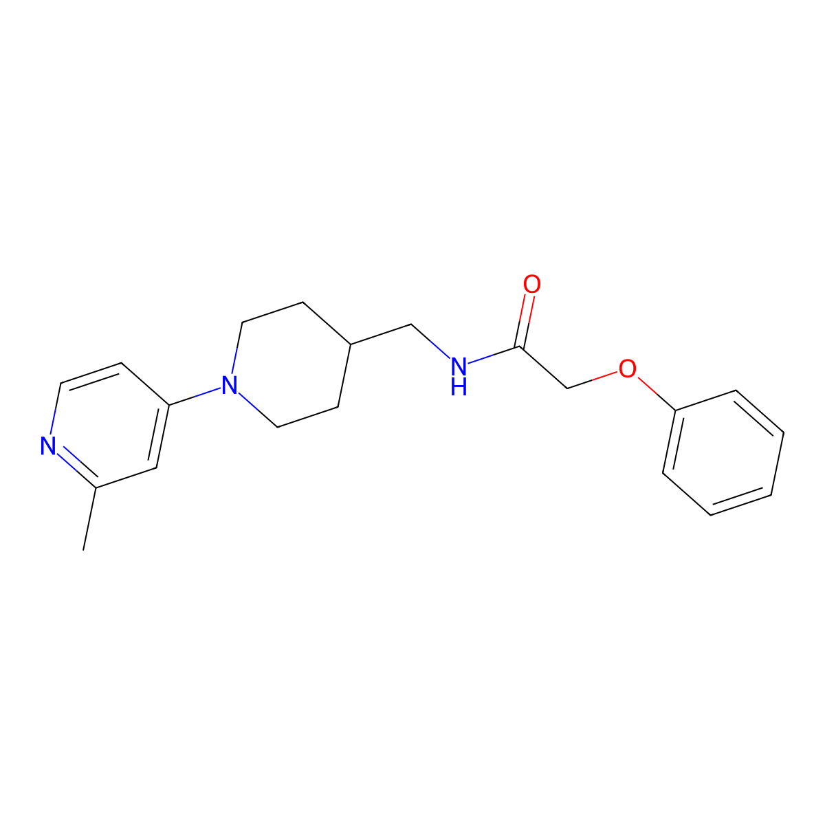N-{[1-(2-methylpyridin-4-yl)piperidin-4-yl]methyl}-2-phenoxyacetamide molecular structure, CAS 2034471-59-3
