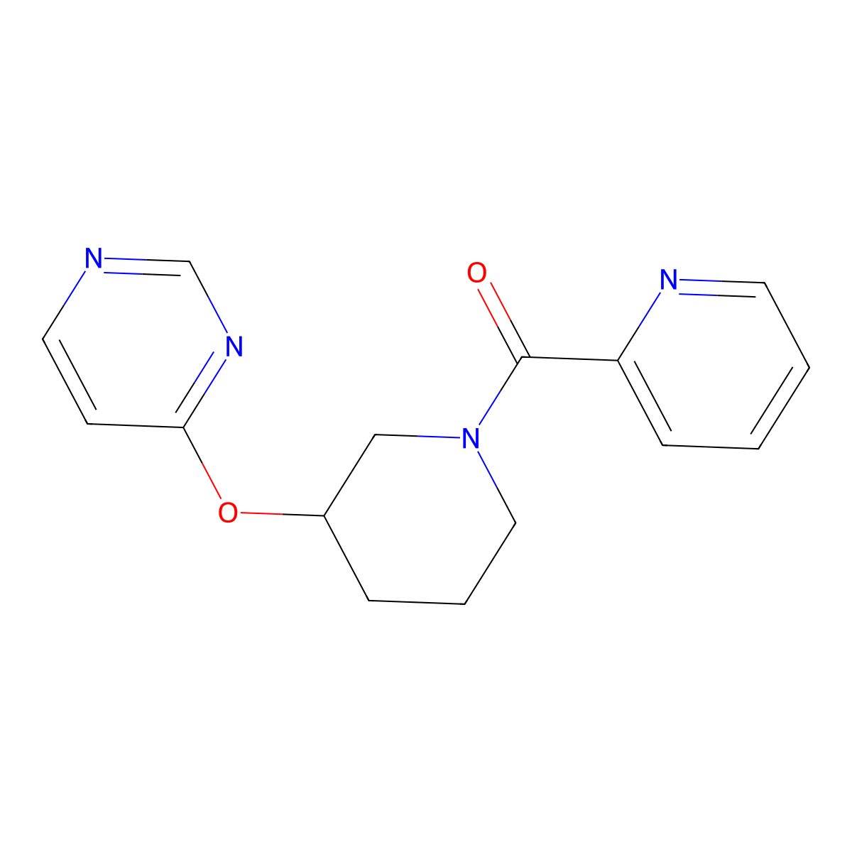 Pyridin-2-yl(3-(pyrimidin-4-yloxy)piperidin-1-yl)methanone molecular structure, CAS 2034471-84-4