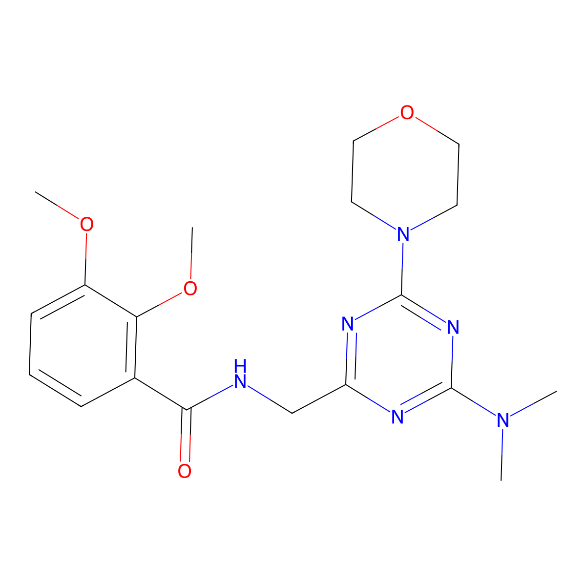 N-((4-(dimethylamino)-6-morpholino-1,3,5-triazin-2-yl)methyl)-2,3-dimethoxybenzamide molecular structure, CAS 2034471-88-8