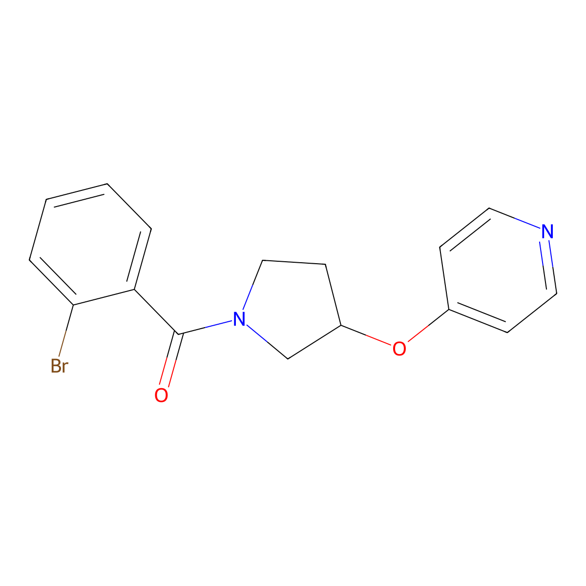 (2-Bromophenyl)(3-(pyridin-4-yloxy)pyrrolidin-1-yl)methanone molecular structure, CAS 2034471-90-2