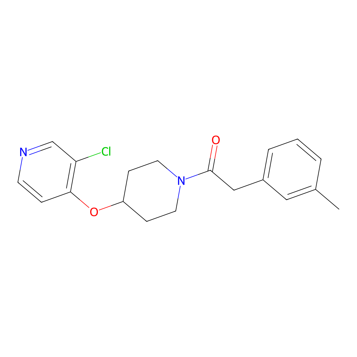 1-(4-((3-Chloropyridin-4-yl)oxy)piperidin-1-yl)-2-(m-tolyl)ethanone molecular structure, CAS 2034471-96-8