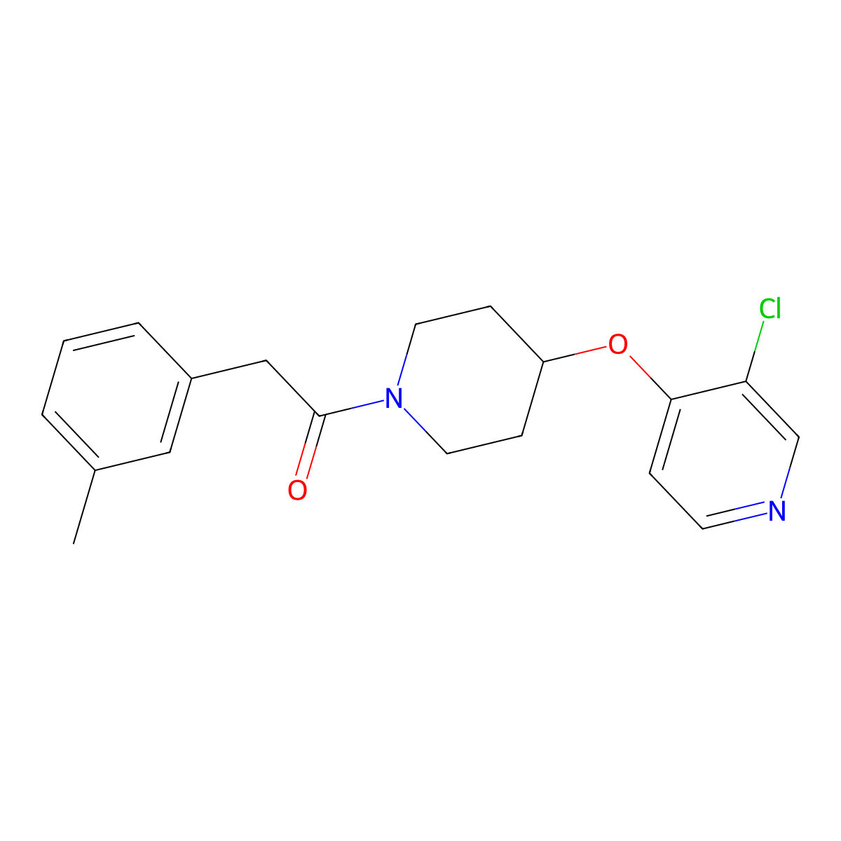 1-(4-((3-Chloropyridin-4-yl)oxy)piperidin-1-yl)-2-(m-tolyl)ethanone molecular structure, CAS 2034471-96-8