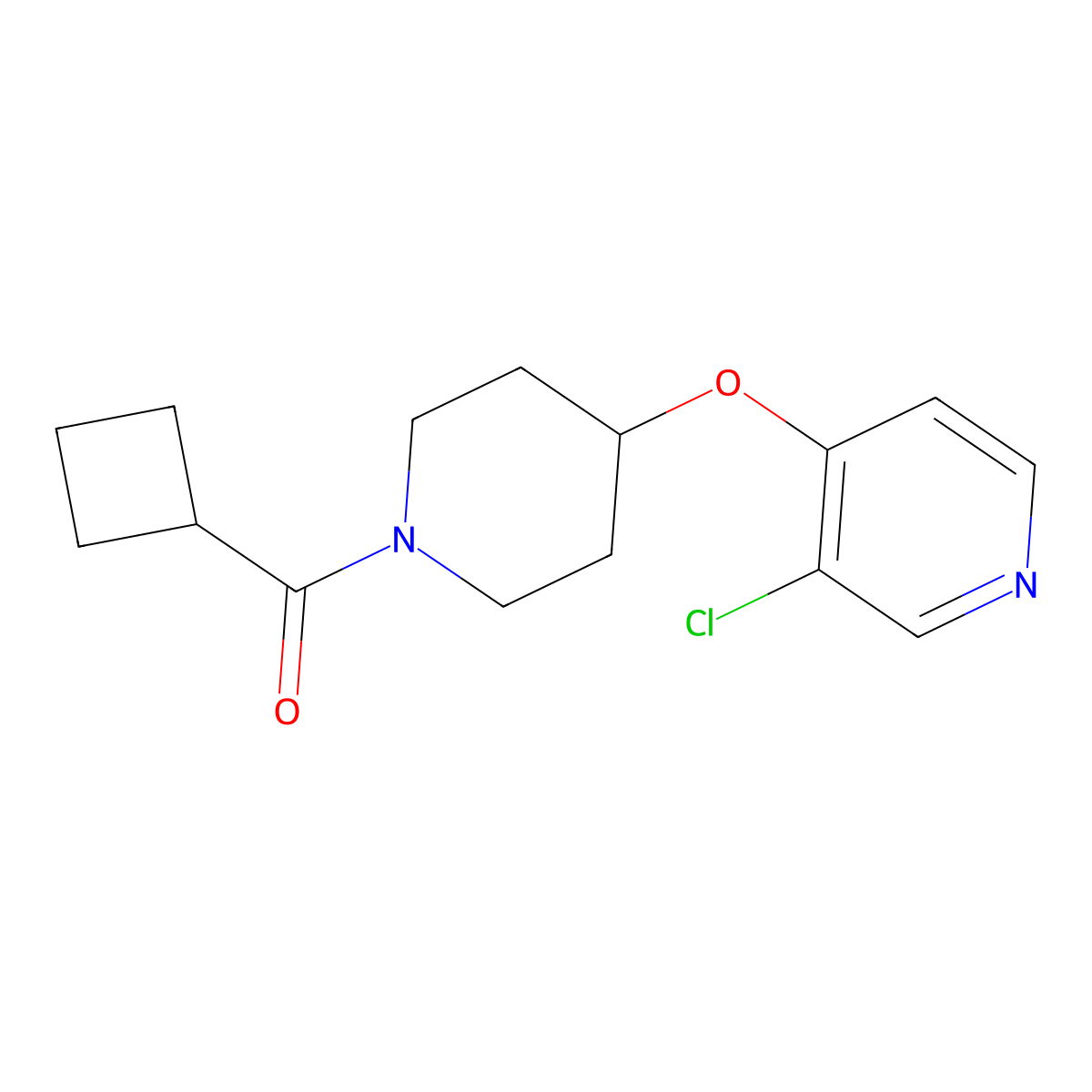 (4-((3-Chloropyridin-4-yl)oxy)piperidin-1-yl)(cyclobutyl)methanone molecular structure, CAS 2034472-00-7