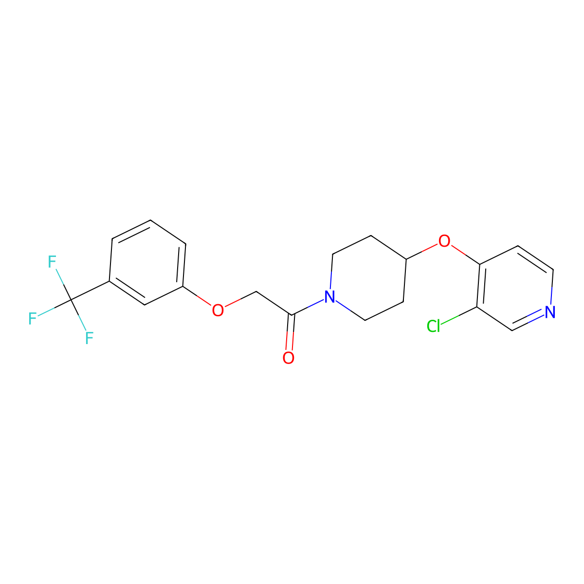 1-(4-((3-Chloropyridin-4-yl)oxy)piperidin-1-yl)-2-(3-(trifluoromethyl)phenoxy)ethanone molecular structure, CAS 2034472-22-3