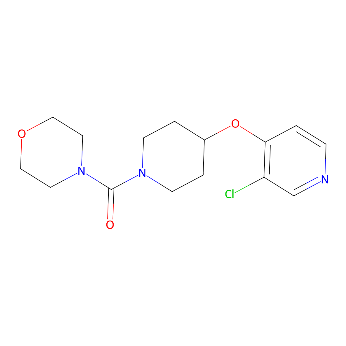 (4-((3-Chloropyridin-4-yl)oxy)piperidin-1-yl)(morpholino)methanone molecular structure, CAS 2034472-31-4