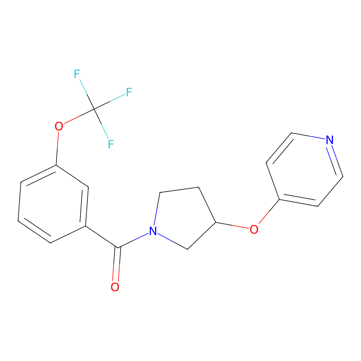 (3-(Pyridin-4-yloxy)pyrrolidin-1-yl)(3-(trifluoromethoxy)phenyl)methanone molecular structure, CAS 2034472-37-0