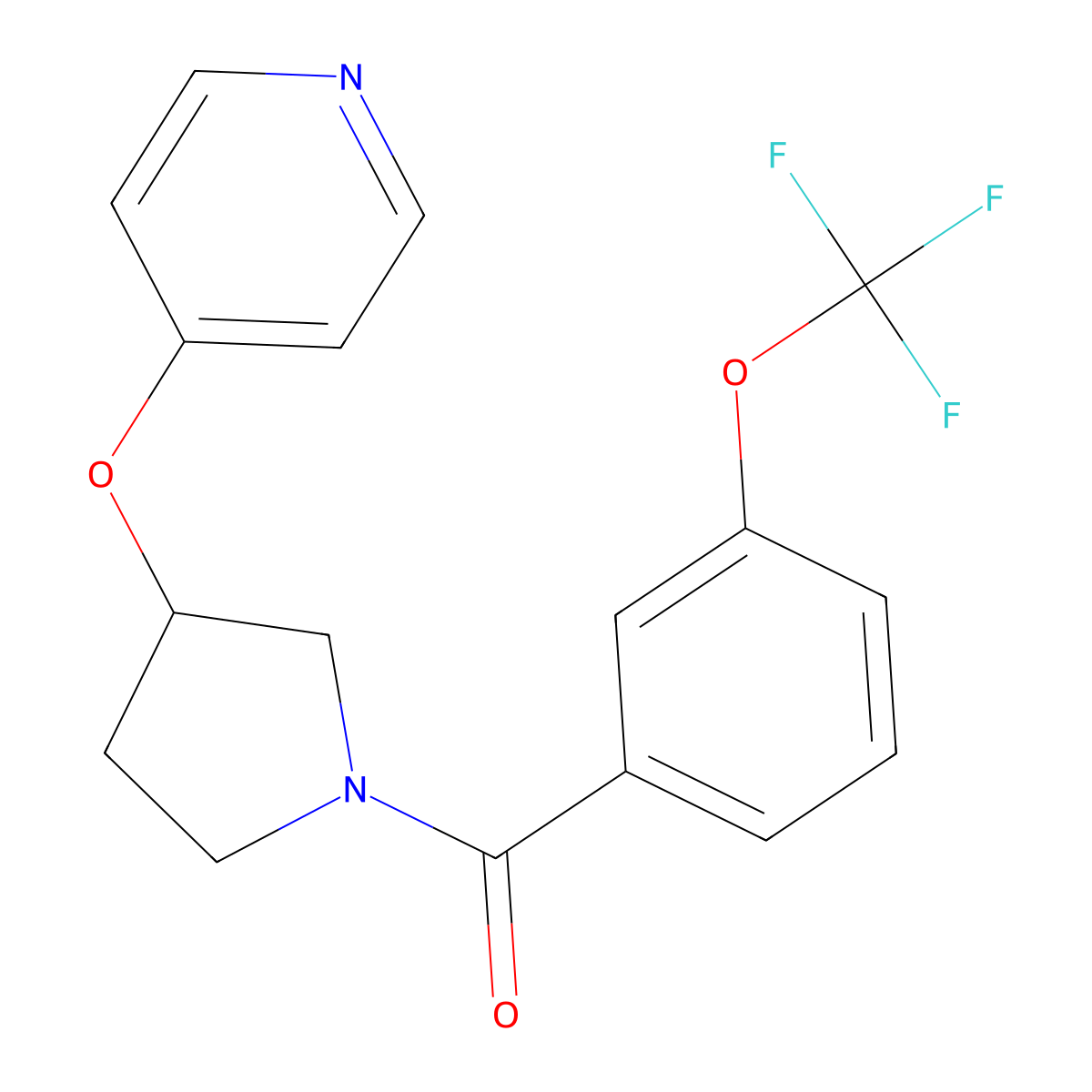 (3-(Pyridin-4-yloxy)pyrrolidin-1-yl)(3-(trifluoromethoxy)phenyl)methanone molecular structure, CAS 2034472-37-0