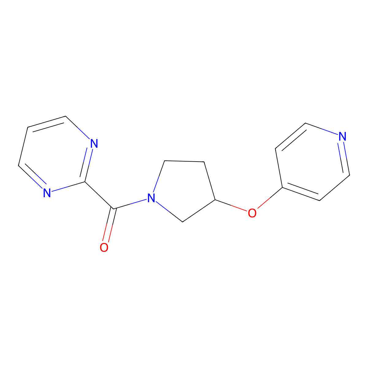 (3-(Pyridin-4-yloxy)pyrrolidin-1-yl)(pyrimidin-2-yl)methanone molecular structure, CAS 2034472-42-7