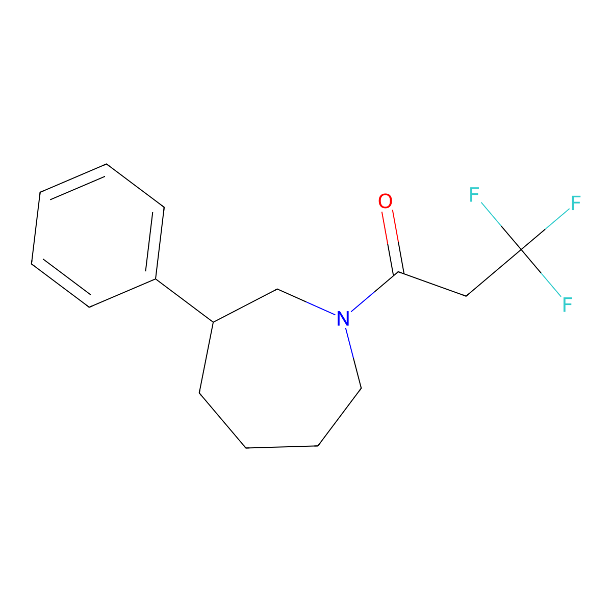 3,3,3-Trifluoro-1-(3-phenylazepan-1-yl)propan-1-one molecular structure, CAS 2034472-60-9