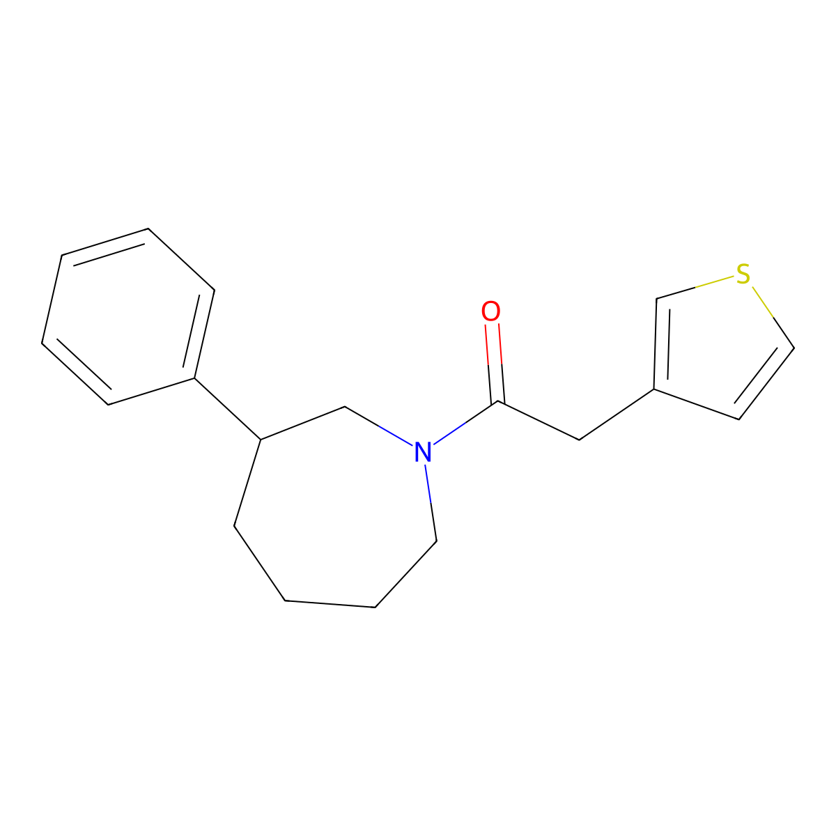 1-(3-Phenylazepan-1-yl)-2-(thiophen-3-yl)ethanone molecular structure, CAS 2034472-66-5