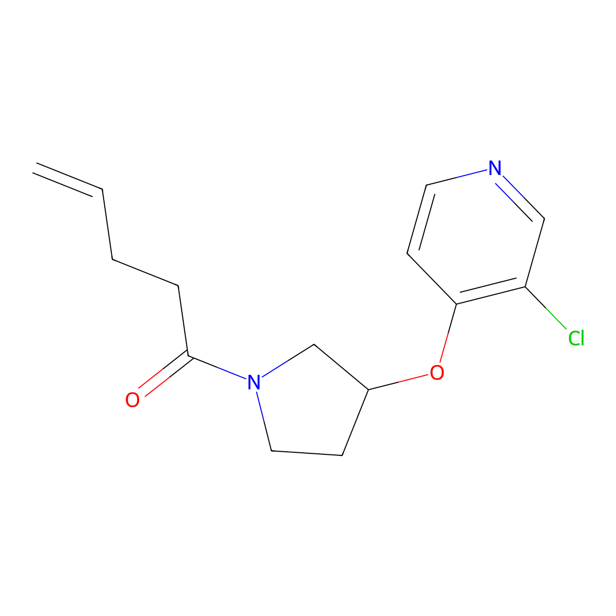 1-(3-((3-Chloropyridin-4-yl)oxy)pyrrolidin-1-yl)pent-4-en-1-one molecular structure, CAS 2034472-68-7