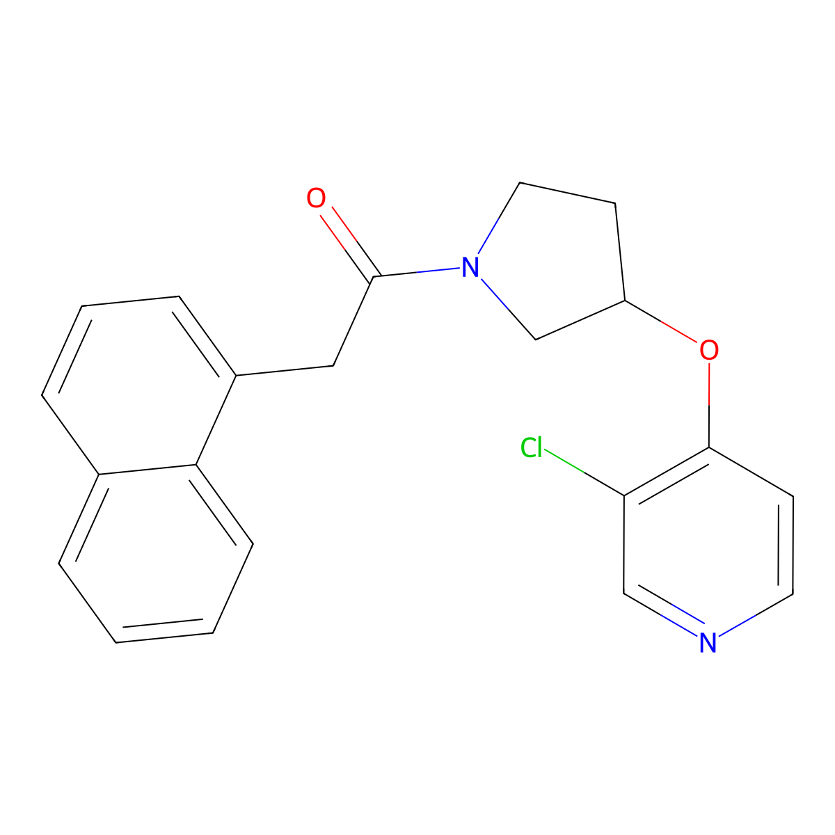 1-(3-((3-Chloropyridin-4-yl)oxy)pyrrolidin-1-yl)-2-(naphthalen-1-yl)ethanone molecular structure, CAS 2034472-79-0