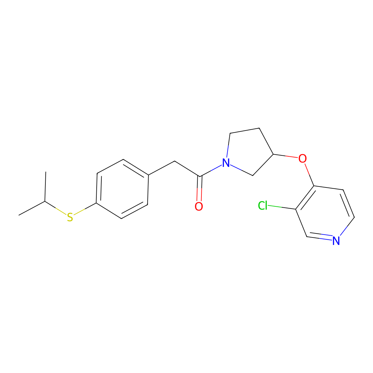 1-(3-((3-Chloropyridin-4-yl)oxy)pyrrolidin-1-yl)-2-(4-(isopropylthio)phenyl)ethanone molecular structure, CAS 2034472-83-6