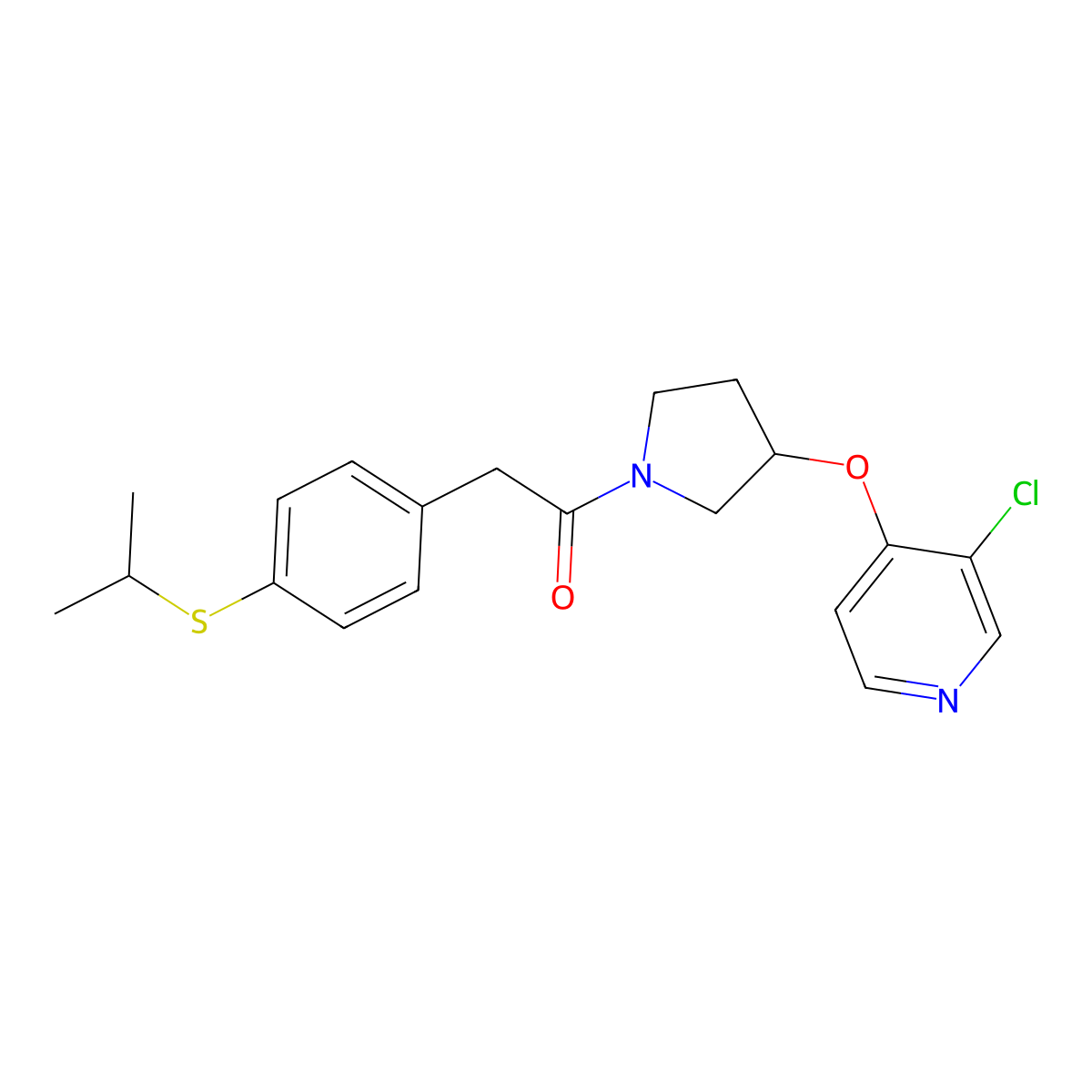 1-(3-((3-Chloropyridin-4-yl)oxy)pyrrolidin-1-yl)-2-(4-(isopropylthio)phenyl)ethanone molecular structure, CAS 2034472-83-6