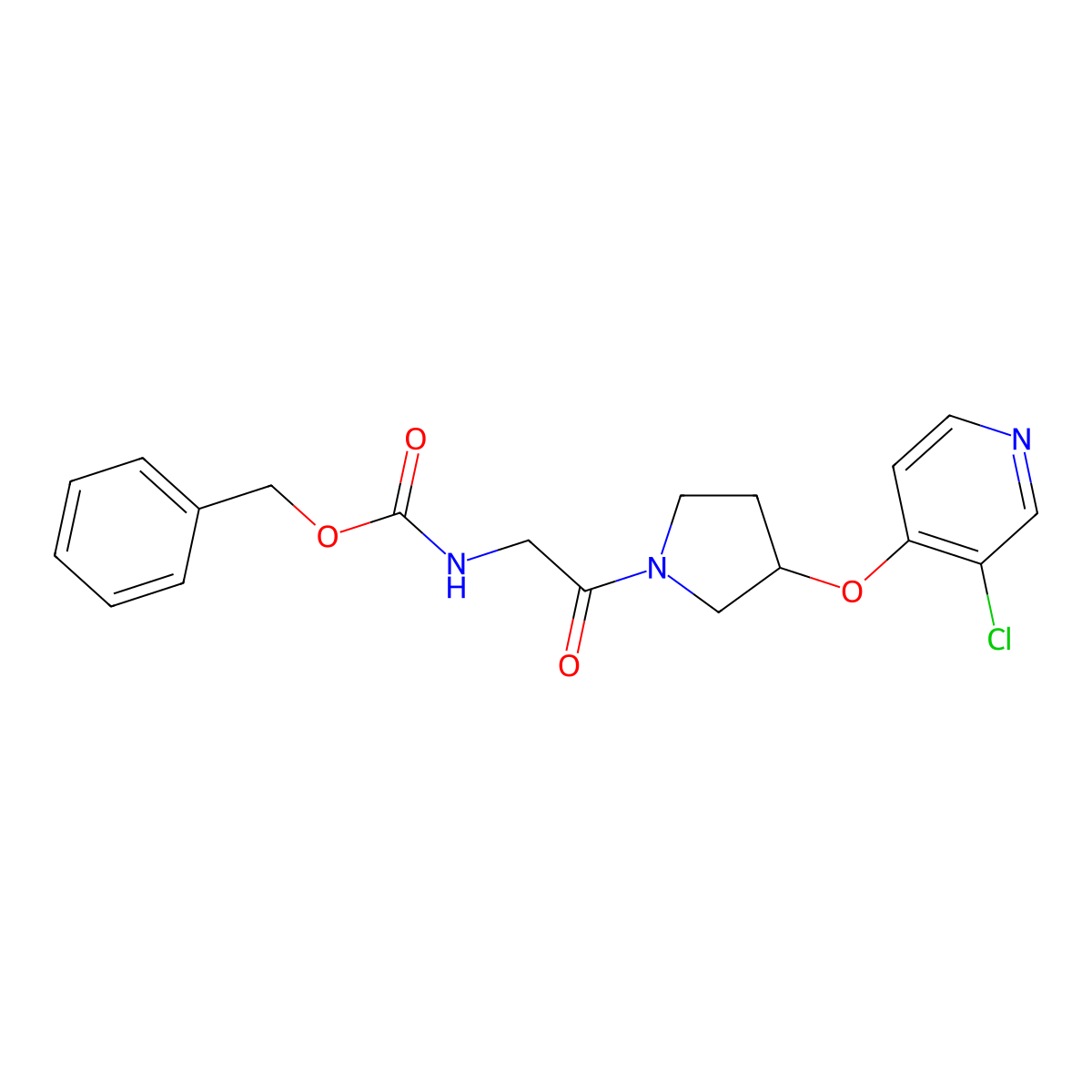 Benzyl (2-(3-((3-chloropyridin-4-yl)oxy)pyrrolidin-1-yl)-2-oxoethyl)carbamate molecular structure, CAS 2034472-90-5