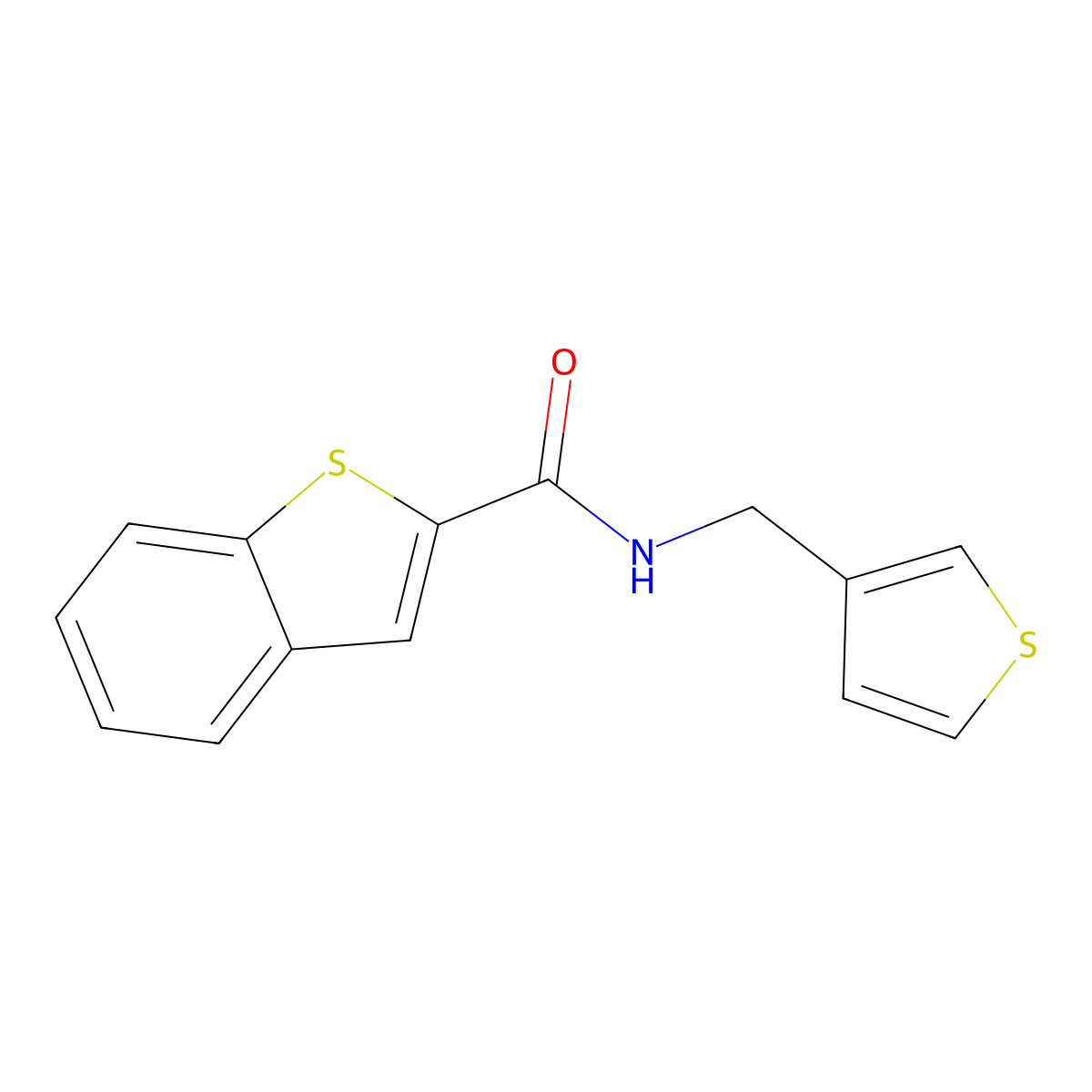 N-(thiophen-3-ylmethyl)benzo[b]thiophene-2-carboxamide molecular structure, CAS 2034473-00-0