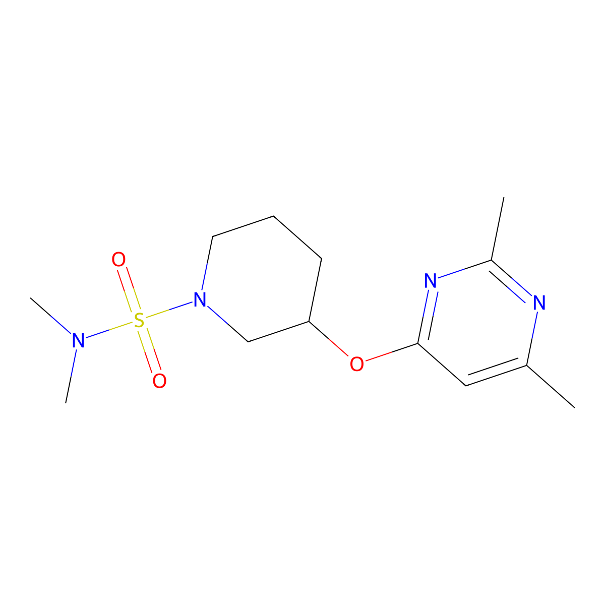 3-[(2,6-dimethylpyrimidin-4-yl)oxy]-N,N-dimethylpiperidine-1-sulfonamide molecular structure, CAS 2034473-04-4