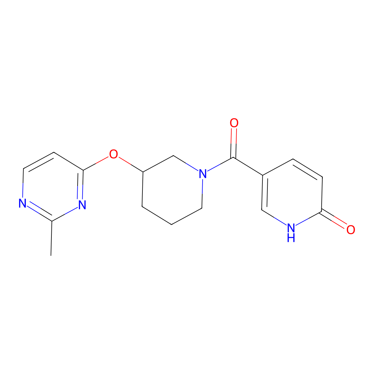 5-(3-((2-methylpyrimidin-4-yl)oxy)piperidine-1-carbonyl)pyridin-2(1H)-one molecular structure, CAS 2034473-08-8