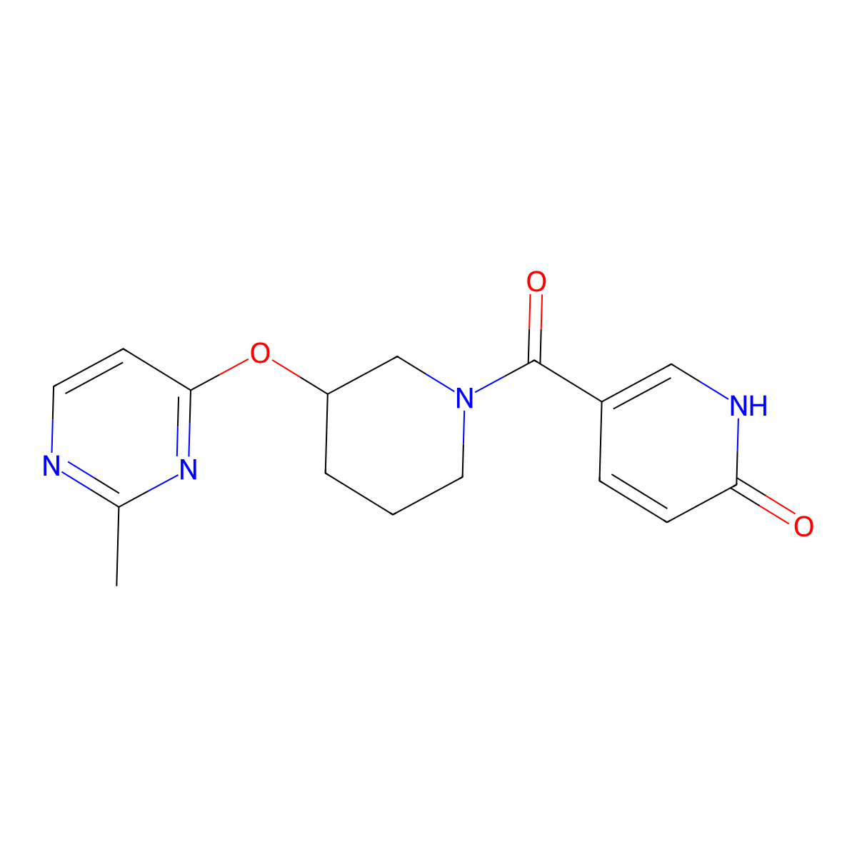 5-(3-((2-methylpyrimidin-4-yl)oxy)piperidine-1-carbonyl)pyridin-2(1H)-one molecular structure, CAS 2034473-08-8
